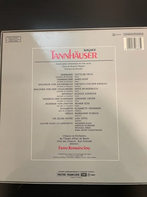 Vinyle coffret 4 LP Wagner Richard Tannhäuser (livret inclus))- 3000 partitions, livres et vinyles d'occasion en vente sur notre site internet gastonmusicclub.fr Gaston Music Store
