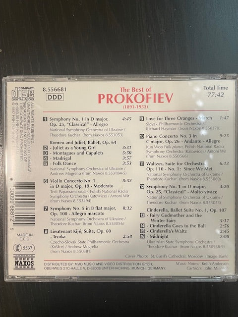 CD The best of Prokofiev-3000 partitions, livres et vinyles d'occasion en vente sur notre site internet gastonmusicclub.fr Gaston Music Store