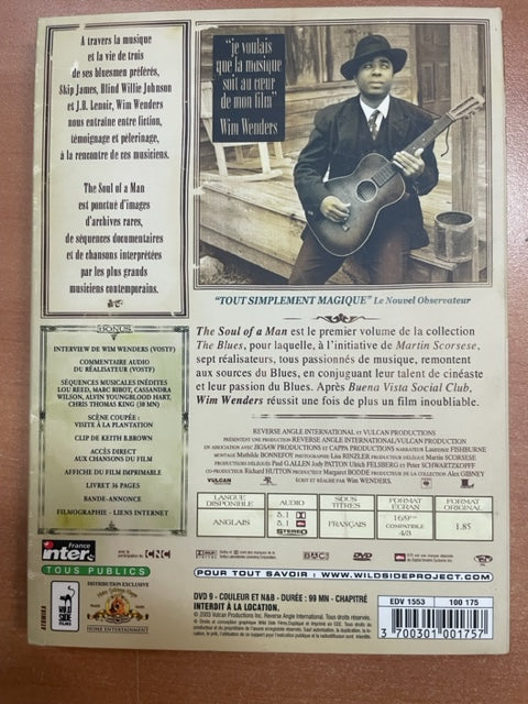 DVD The soul of a man, un film de Wim Wenders (DVD + livret 36 pages)- 3000 partitions, livres et vinyles d'occasion en vente sur notre site internet gastonmusicclub.fr Gaston Music Store