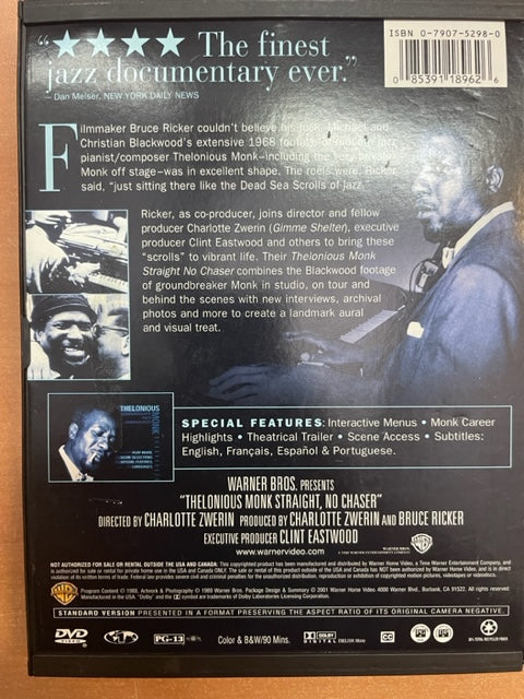 DVD Thelonious Monk Straight no Chaser- 3000 partitions, livres et vinyles d'occasion en vente sur notre site internet gastonmusicclub.fr Gaston Music Store