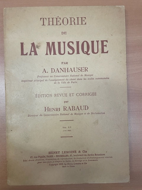 Danhauser Théorie de la musique ancienne édition – Gaston Music Club
