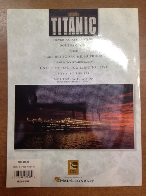 James Horner Titanic Piano selections partition piano, chant et guitare