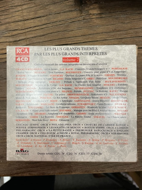 Coffret de 4 CD Trésors classiques vol 2: Les plus grands thèmes par les plus grands interprètes