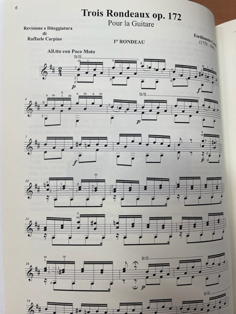 Carulli Ferdinando 3 Rondeaux pour la guitare opus 172