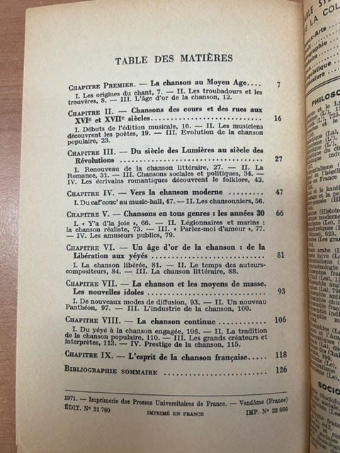 La chanson française livre de France Vernillat- 3000 partitions, livres et vinyles d'occasion en vente sur notre site internet gastonmusicclub.fr Gaston Music Store