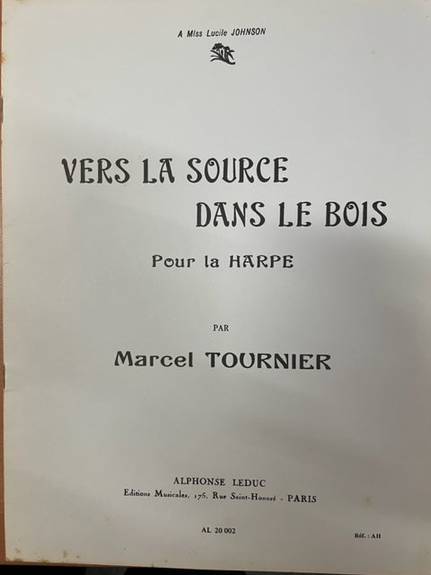 Marcel Tournier Vers la source dans le bois partition pour harpe-3000 partitions, livres et vinyles d'occasion en vente sur notre site internet gastonmusicclub.fr Gaston Music Store