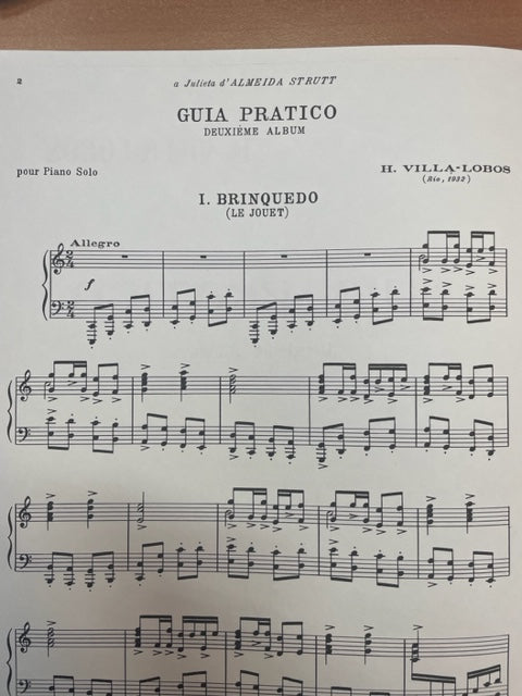 Heitor Villa-Lobos Guia pratico 2e album pour piano - 3000 partitions, livres et vinyles d'occasion en vente sur notre site internet gastonmusicclub.fr Gaston Music Store