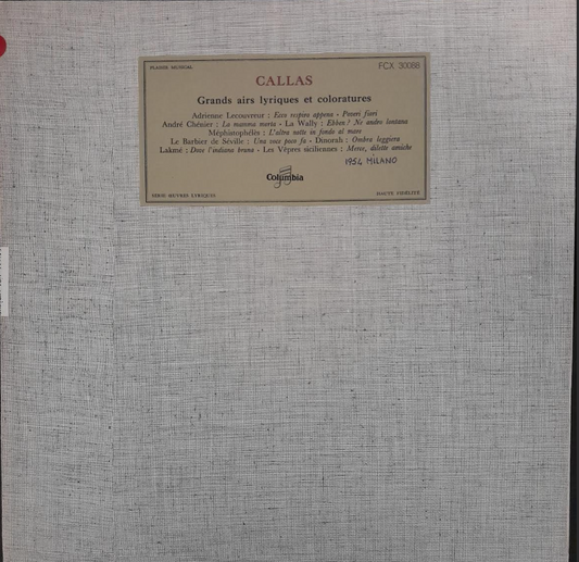 Vinyle 33 tours Maria Callas Grands airs lyriques et coloratures