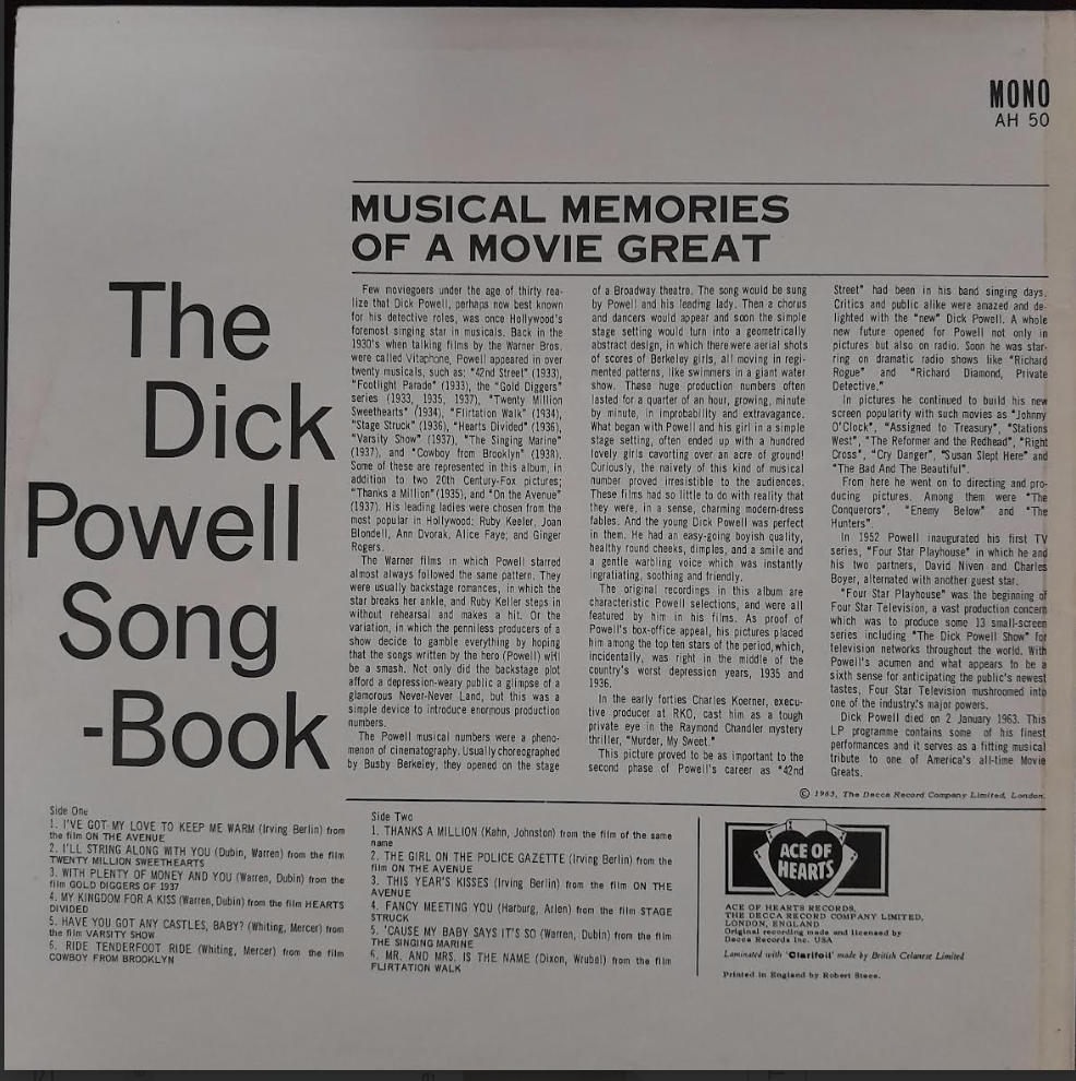 Vinyle 33 tours The Dick Powell Song book