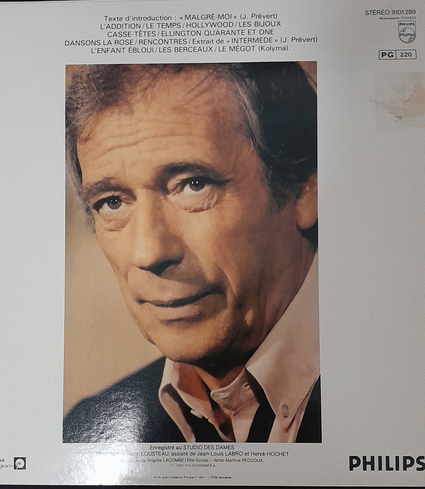 Vinyle 33 tours Yves Montand d'hier et d'aujourd'hui