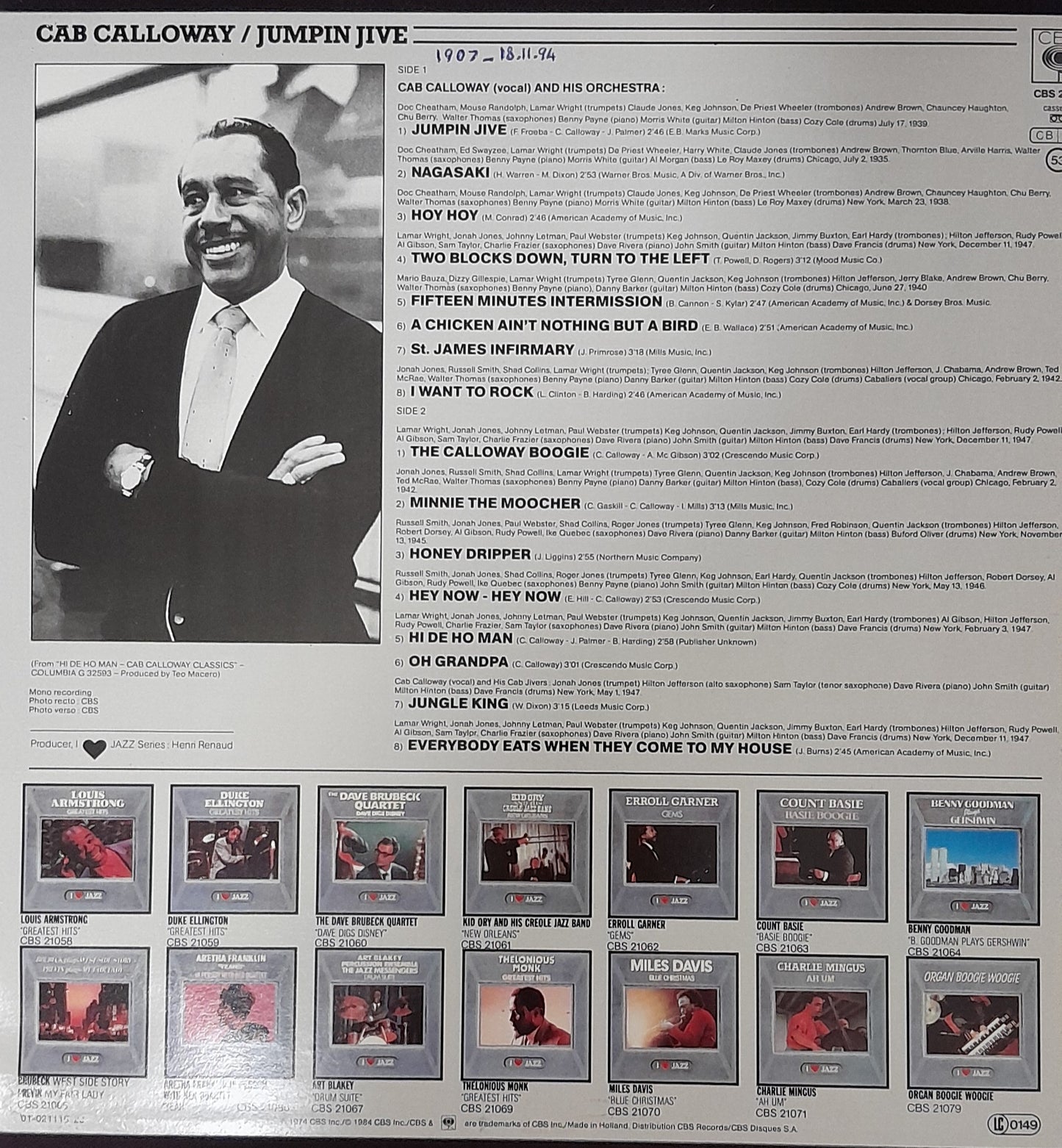 Vinyle Cab Calloway Jumpin Jive