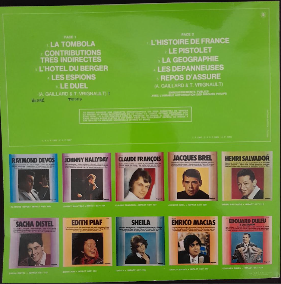 Vinyle Les Frères ennemis Gaillard et Vrignault