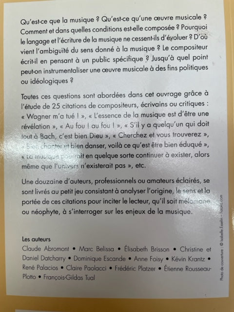 Elisabeth Brisson Wagner m'a tué ! - Les enjeux de la musique en 25 citations - 3000 partitions, livres et vinyles d'occasion en vente sur notre site internet gastonmusicclub.fr Gaston Music Store