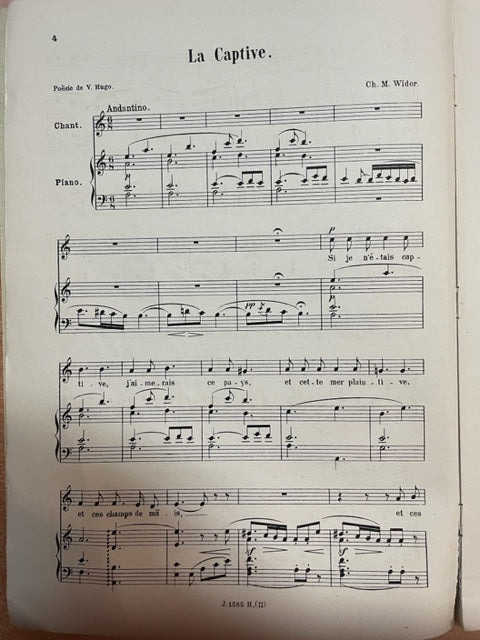 Charles Marie Widor 54 mélodies volume 2 pour chant et piano