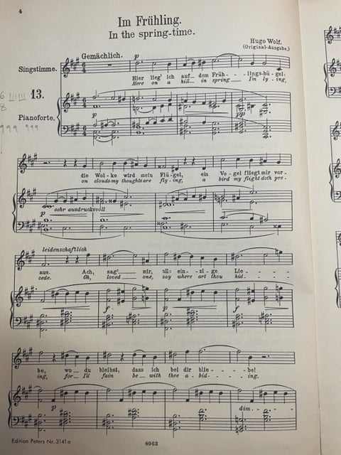 Wolf Hugo Mörike-Lieder 2, partition pour chant (Voix Haute) et piano- 3000 partitions, livres et vinyles d'occasion en vente sur notre site internet gastonmusicclub.fr Gaston Music Store