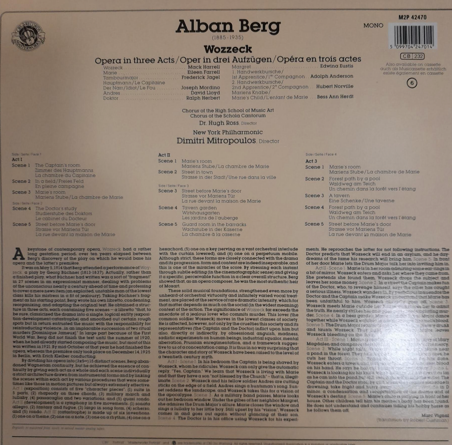 Vinyle (coffret 2 LP) Berg Alban Wozzeck, opéra en 3 actes- 3000 partitions, livres et vinyles d'occasion en vente sur notre site internet gastonmusicclub.fr Gaston Music Store