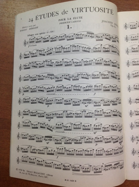 Joachim Andersen 24 études de virtuosité opus 60 pour la flute cahier 1