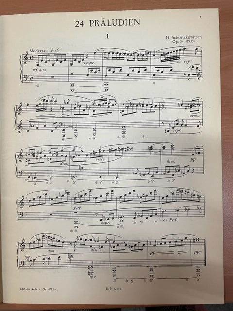Chostakovitch 24 Préludes, cahier 1 (N°1 à 12) partition piano