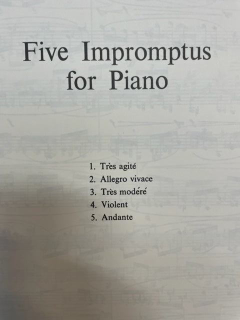 Francis Poulenc Cinq Impromptus partition piano