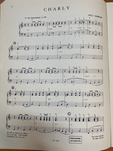 Willy Albimoor 7 easy dances partition piano