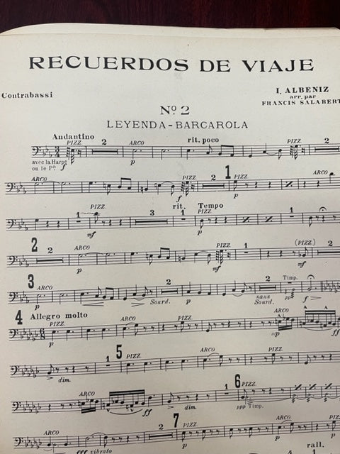 Isaac Albeniz Recuerdos de viaje n° 2 Legende-barcarolle conducteur et parties