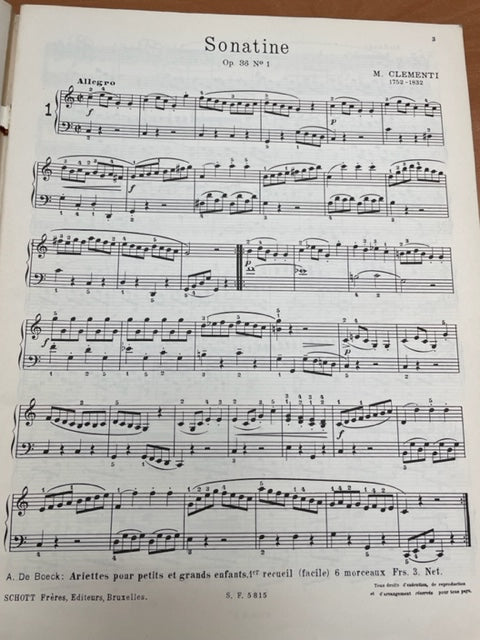Partition Album de sonatines pour piano n°25 Clementi Kuhlau Dussek