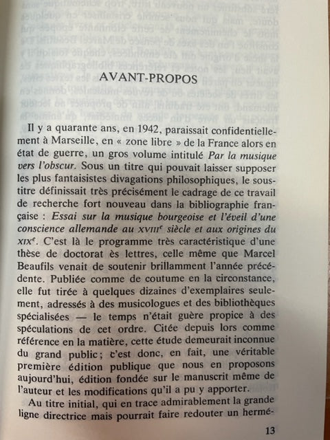 Comment l'Allemagne est devenue musicienne, livre de Marcel Beaufils