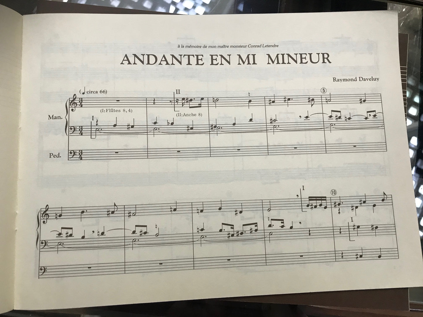 Raymond Daveluy Andante en mi mineur 1e sonate partition pour orgue