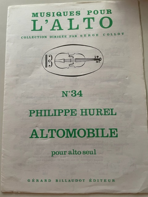 Philippe Hurel	Automobile partition pour alto seul