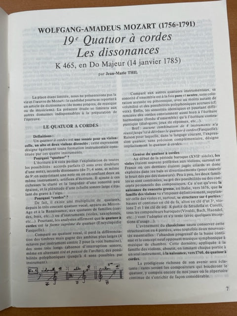 Education Musicale 412, Revue Baccalauréat 1995