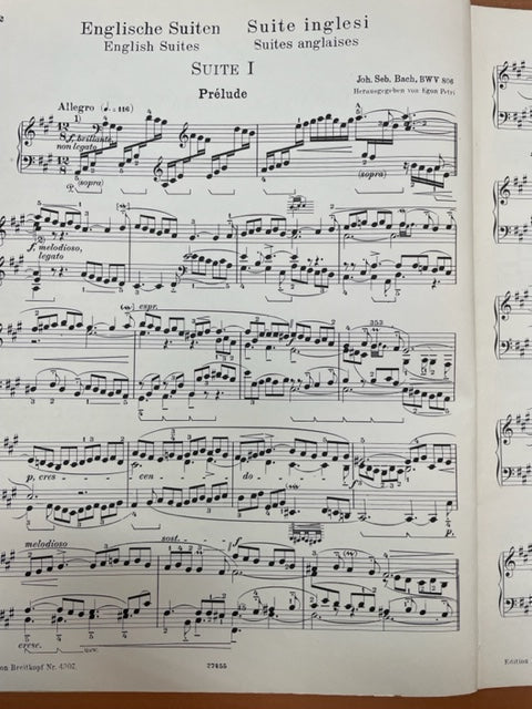 Bach J.S. Klavierwerke vol VII: English Suites pour piano n° 1 - 3 (BWV 806 - 808)