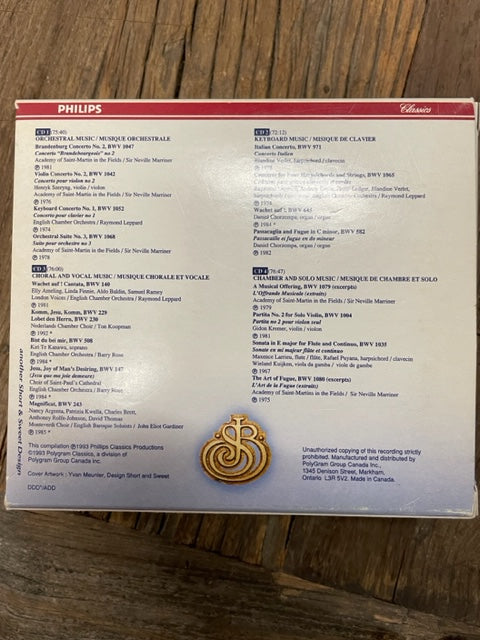 Coffret 4 CD Bach Celebration 21 Masterpieces