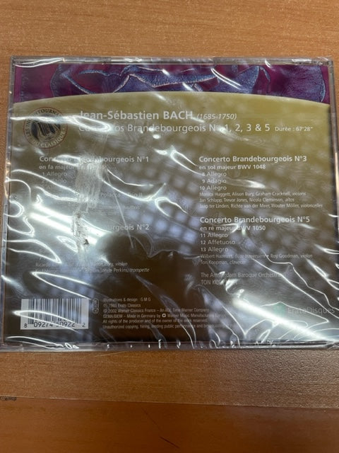 CD Bach Concerto brandebourgeois N°1-2-3-4 sous la direction de Ton Koopman