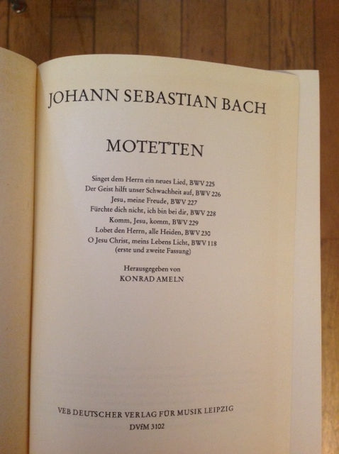 J.S Bach Motetten studen partitur conducteur grand exemplaire relié