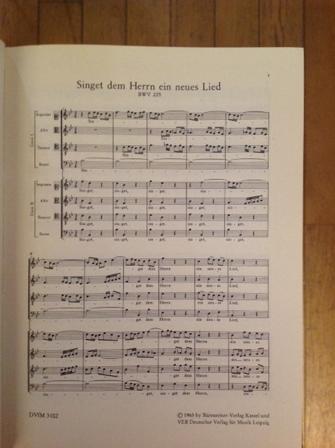 J.S Bach Motetten studen partitur conducteur grand exemplaire relié