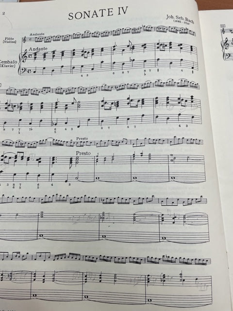 J.S Bach Sonates pour flute et clavecin volume 2 N° 4 et 6