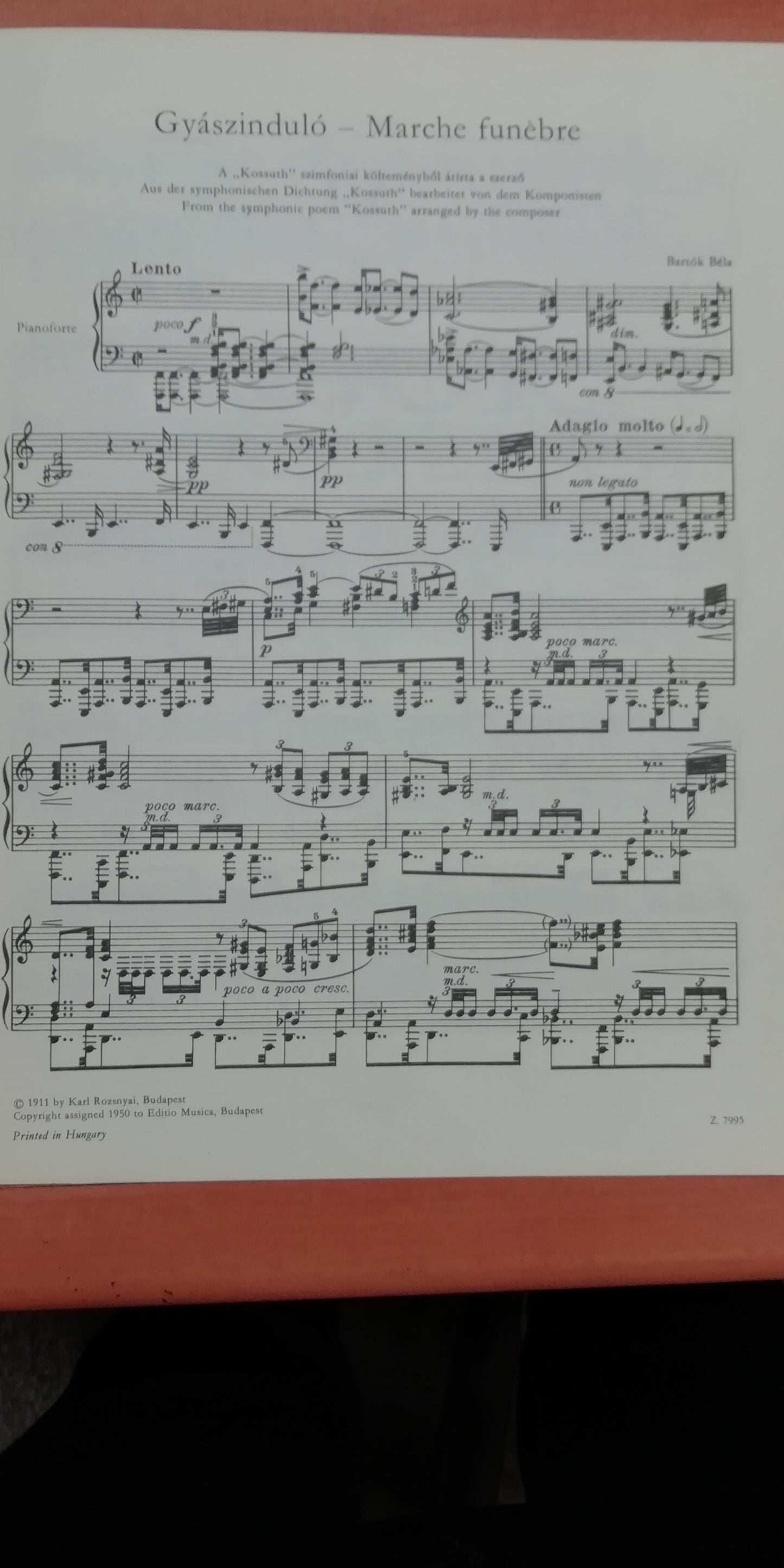 Bartok Bela 4 pieces for piano partition piano
