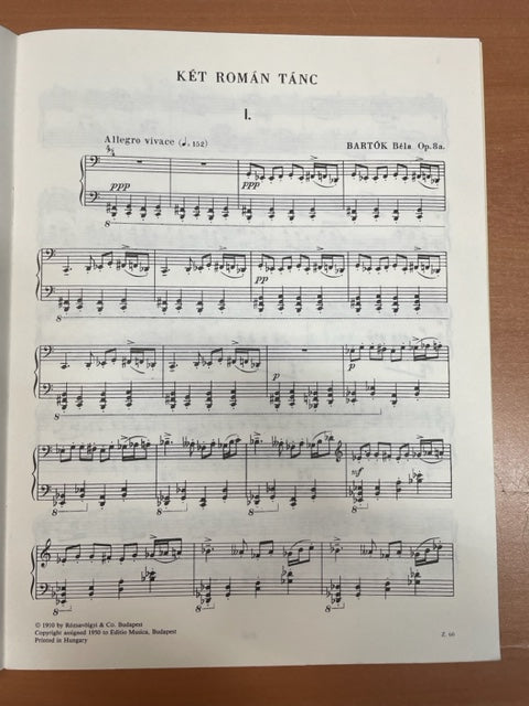 Bartok Bela 2 Rumanian dances opus 8a partition piano