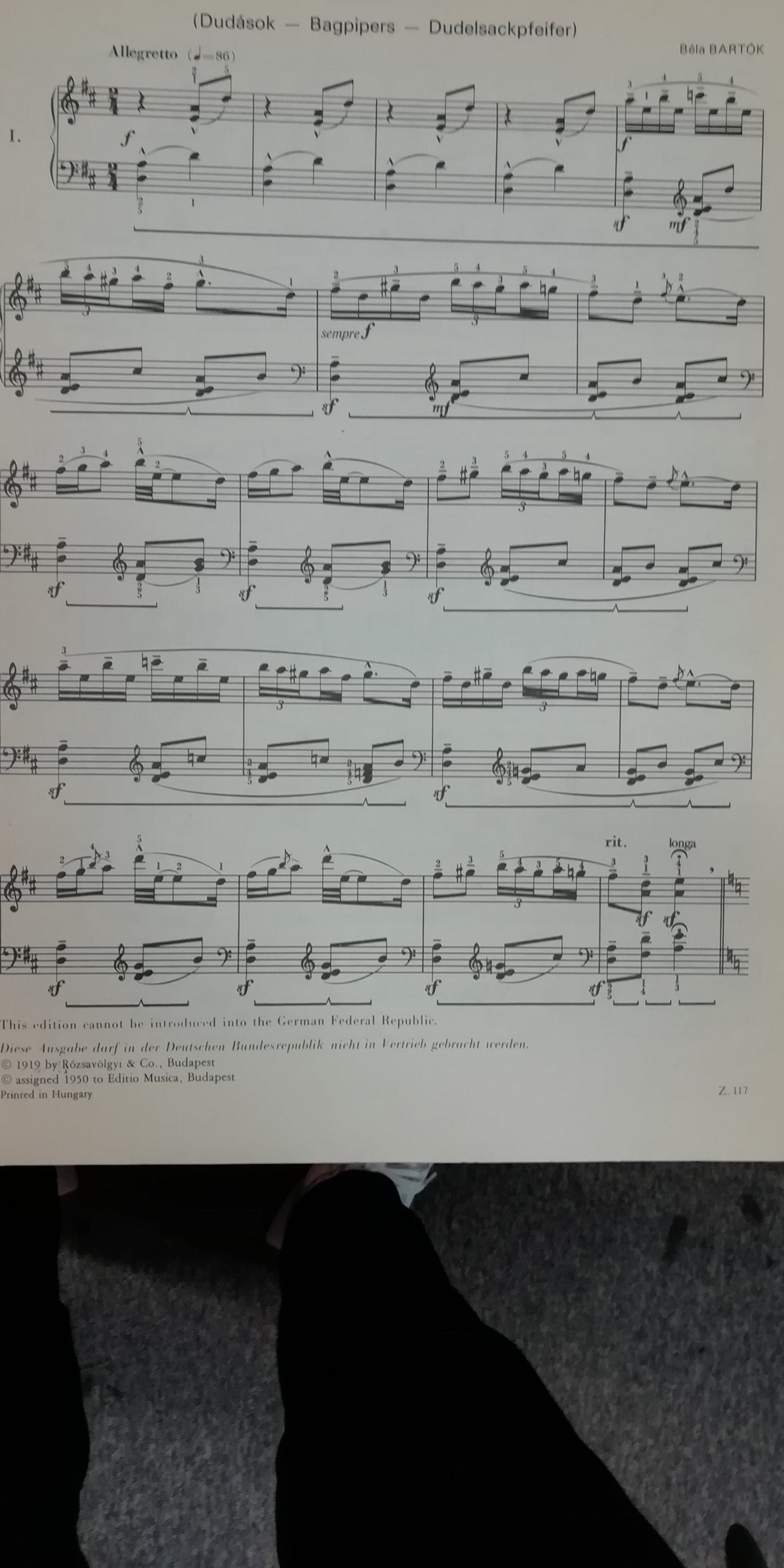 Bartok Bela Sonatina partition piano