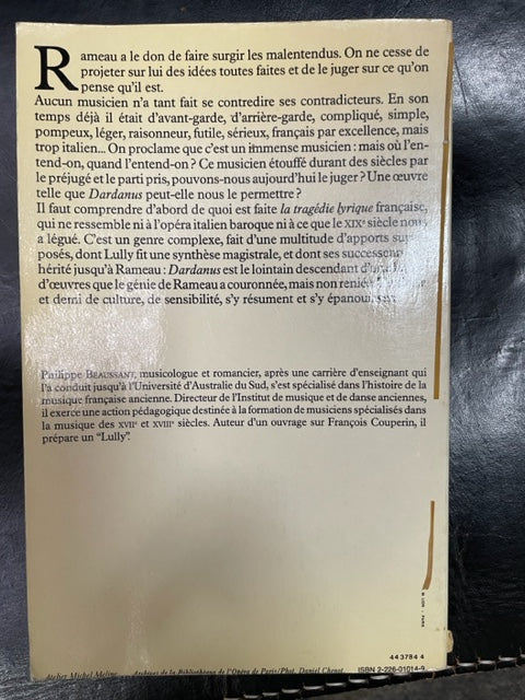 Dardanus de Rameau livre de Philippe Beaussant