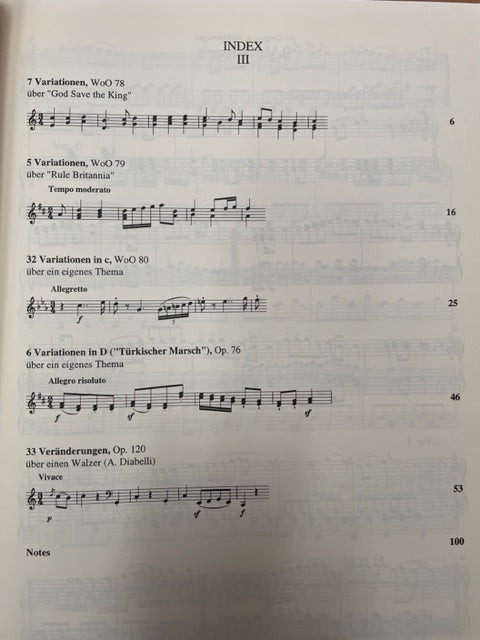 Beethoven Variations volume 1 partition piano
