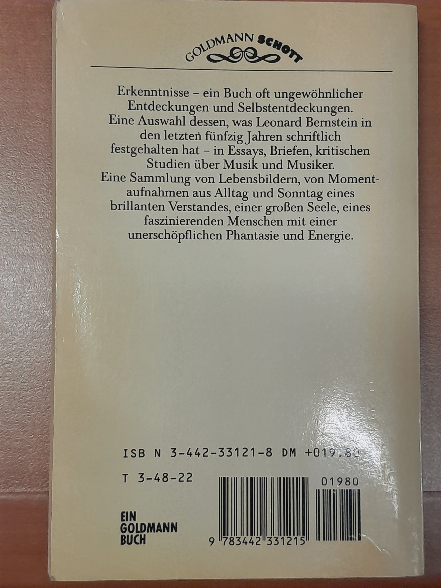 Erkenntnisse livre de Leonard Bernstein