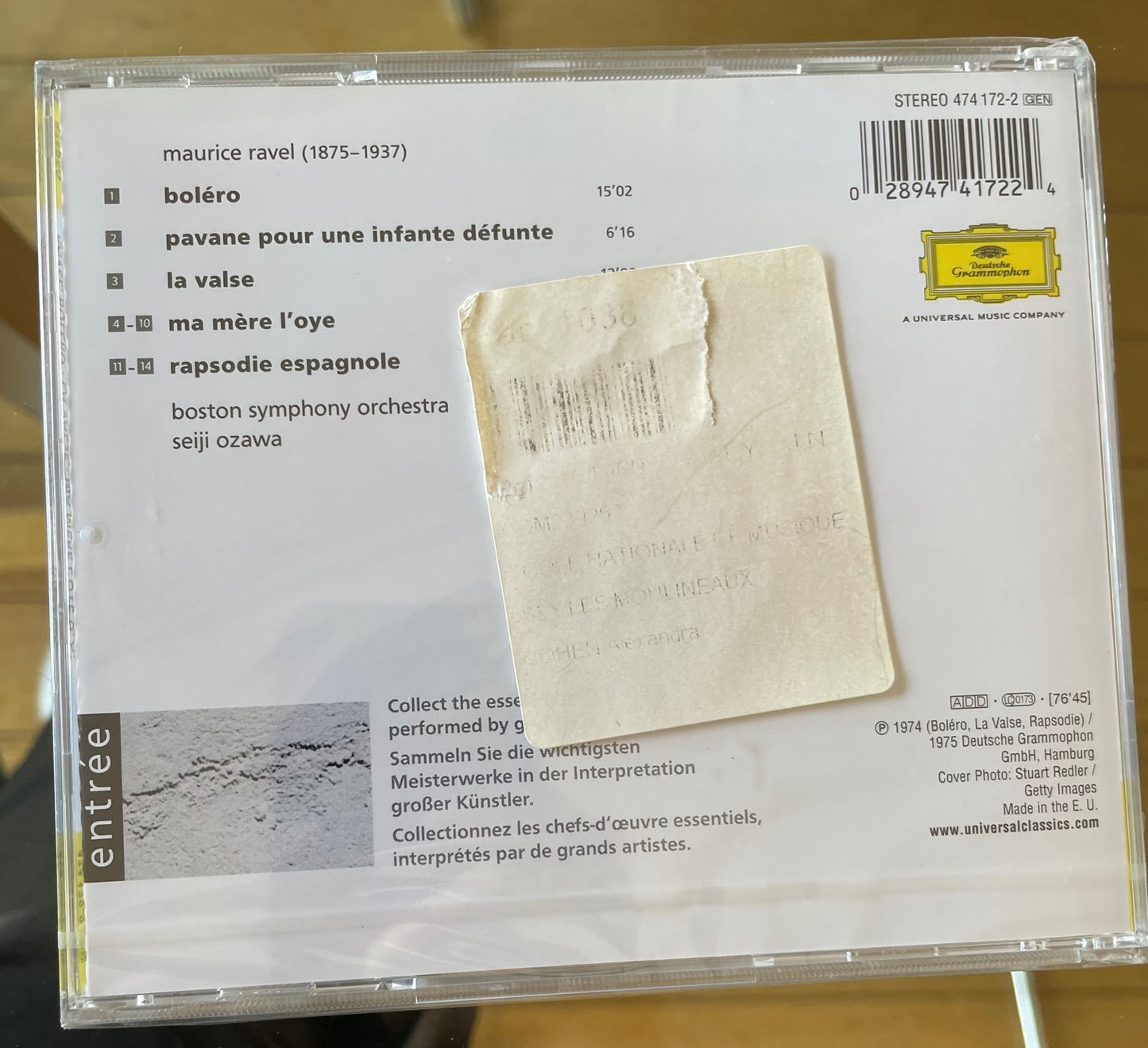 CD Boléro de Ravel avec le Boston symphony orchestra direction Seij Ozawa
