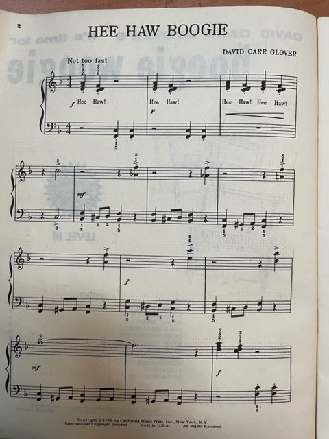 Glover Carr It's time for Boogie Woogie partition piano