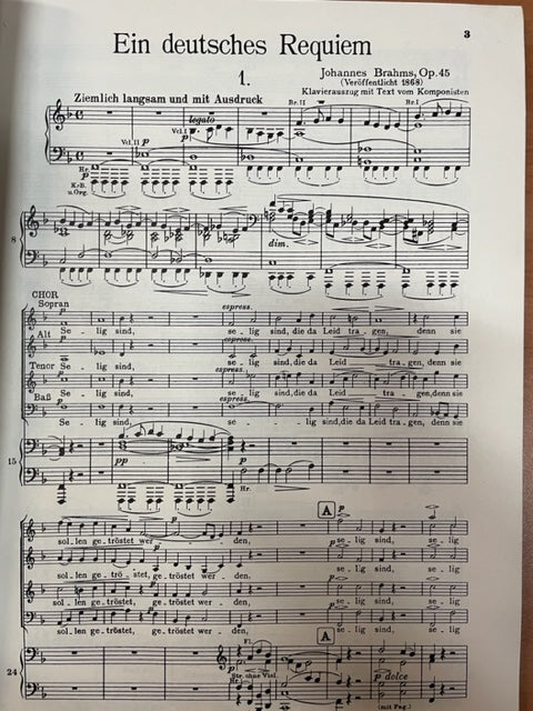 Brahms Johannes Ein deutsches Requiem opus 45 réduction piano voix