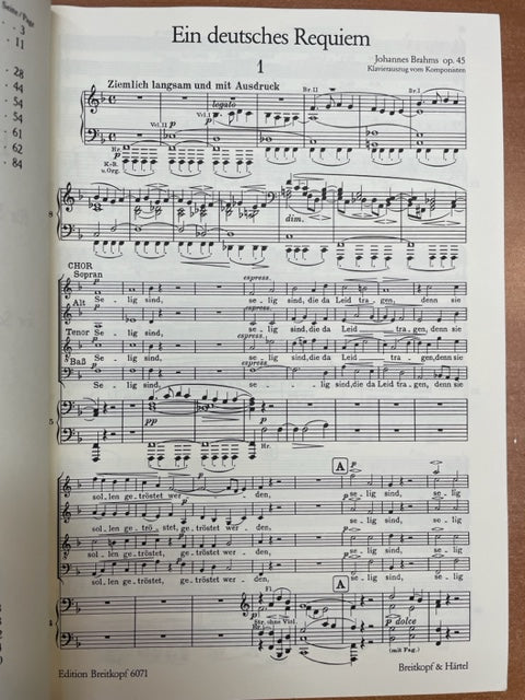 Brahms Johannes Requiem allemand op. 45 Partitions Chœur et piano