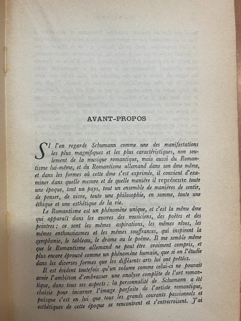 Génie et destinée Schumann et l'âme romantique livre de Marcel Brion