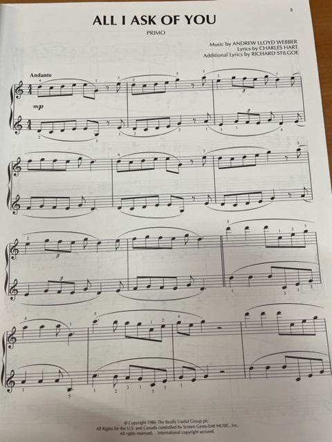 Broadway favorites for piano duets partition piano à 4 mains