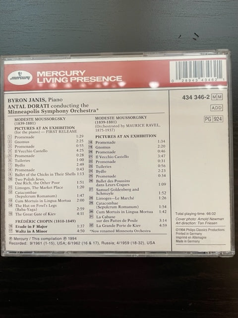 CD Byron Janis play Moussorgsky Pictures at an Exhibition