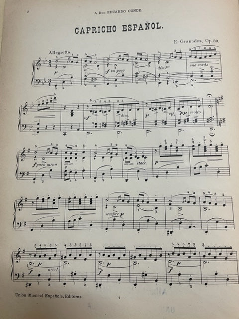 Granados Capricho Espanol opus 39 partition piano